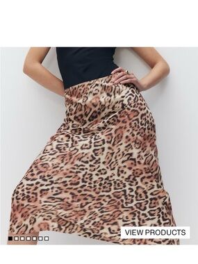 H&M Leopard Print Maxi Skirt in Brown and Black